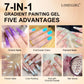 Limegirl Gradient Painting Gel, 9 Bright Colors Ombre GelNail Polish for Pigment Pat Nails Nails French ManicureSoak Off UV Set