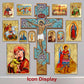 Virgin Mary of the Seven Swords Wooden Gold Plated Religious Christian Sacred Icon - Inspirational Icon Decor - 85037