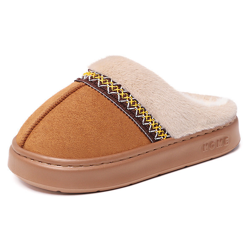 Women's Cotton Shoes Fleece-lined Thickened Plus Size Cotton Slippers