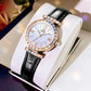 Women's Crystal Accent Leather Quartz Watch