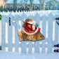 Golden Fish Santa Christmas Door Decor by G. DeBrekht - Christmas Santa Snowman Decor - 8121635H