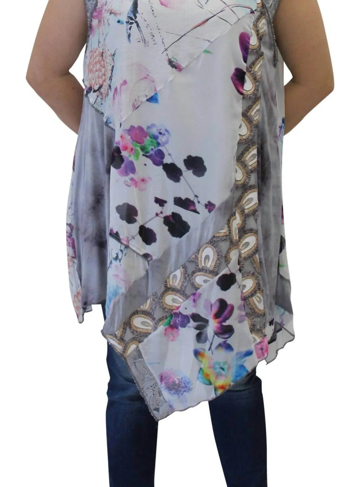Flower Sleeveless Patchwork Top
