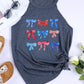 Bow Graphic Round Neck Tank