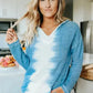 Casual Sky Blue White Tie Dye Hoodie