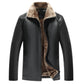 Middle-aged And Elderly Men's Fur-lined Leather Jacket