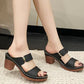 Versatile Casual Summer Sandals with Chunky Heels (One Pair)