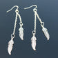 Trendy Leaf Earrings with Tassel Chain and Feathers