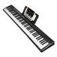 Folding Piano Keyboard 88 Keys Rechargeable Full Size Semi Weighted Piano Digital ElectronicÊPiano with LCD Screen Carry Bag Mic Sheet Music Stand Sti
