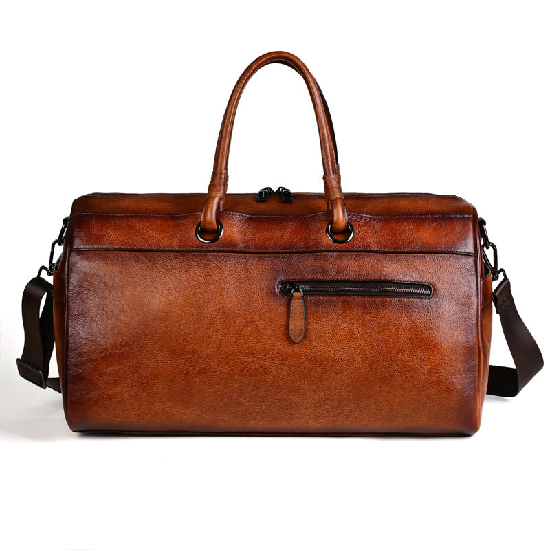 Top Layer Leather Bag Handmade Retro Large Capacity