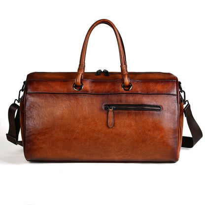 Top Layer Leather Bag Handmade Retro Large Capacity
