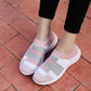 Elegant Women Shoes Espadrilles Knitted Sneakers Women New Flat Shoes Mix Color Casual Walking Shoes Slip-on Sock Shoe Lady Girls Running Shoes Mesh Air Mesh Womens Espadrilles