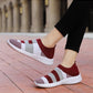 Elegant Women Shoes Espadrilles Knitted Sneakers Women New Flat Shoes Mix Color Casual Walking Shoes Slip-on Sock Shoe Lady Girls Running Shoes Mesh Air Mesh Womens Espadrilles