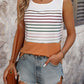 Striped Scoop Neck Wide Strap Tank