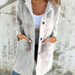 Single-breasted Polo Collar Pocket Mid-length Coat