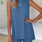Women's Tank Top & Elastic Shorts Set – Solid Color, Sleeveless, Summer 2-Piece