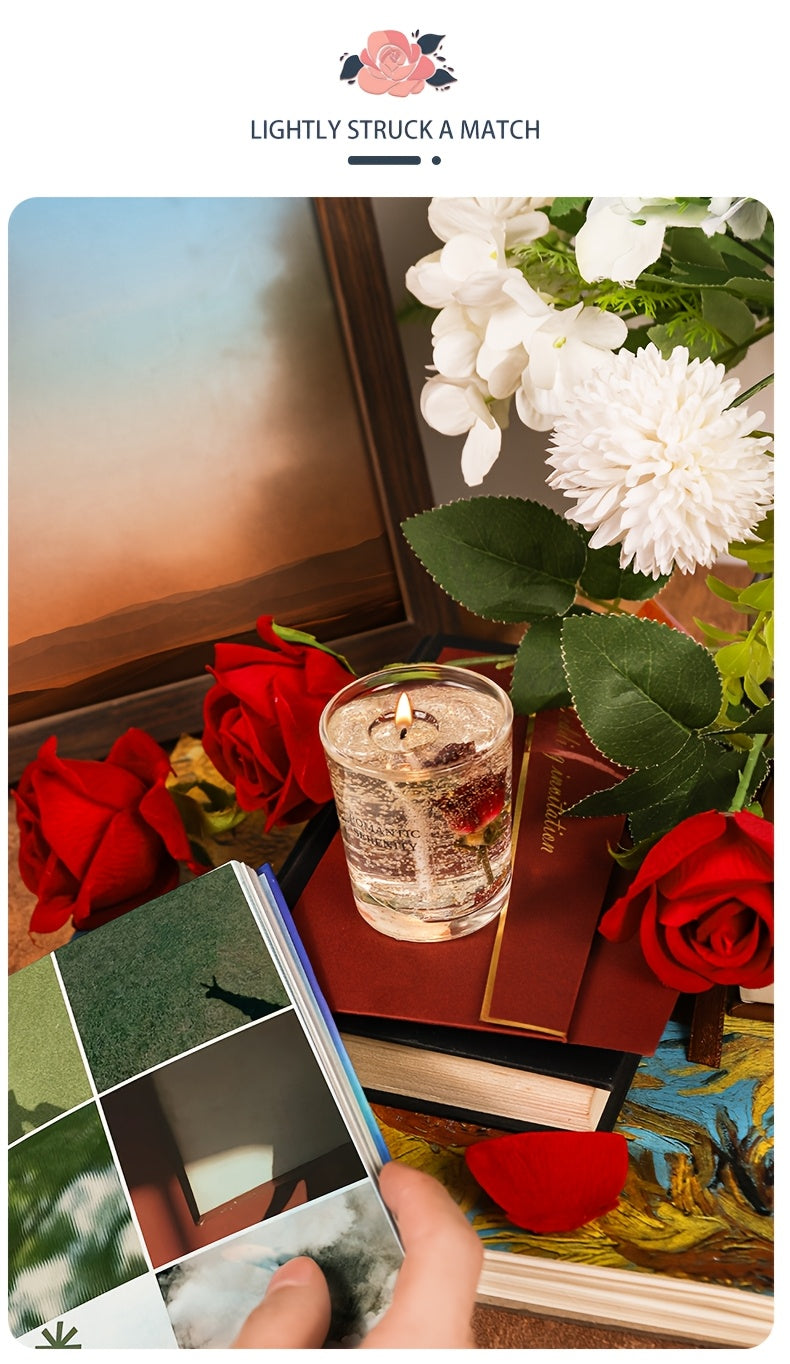 Rose Jelly Aromatherapy Soy Candle in Glass Jar