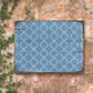 Graphic Blue Rustic Wooden Wall Art by G. DeBrekht - Floral Ornamental Decor - 95003B