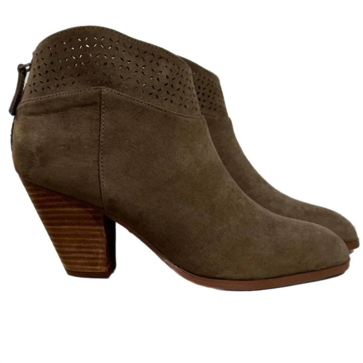 Women's Lazer Cut Topline Boho Chic Heeled Bootie