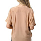 Dark Grey Silk Oversized Blouse – Effortless Dolman Sleeve Top | Femstylo