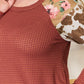 Hailey & Co Full Size Leopard Waffle-Knit Blouse