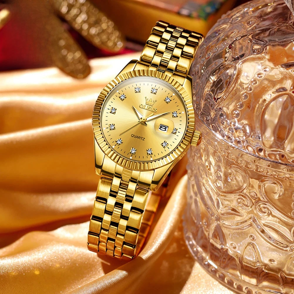Women's 33mm Fluted Bezel Quartz Date Watch