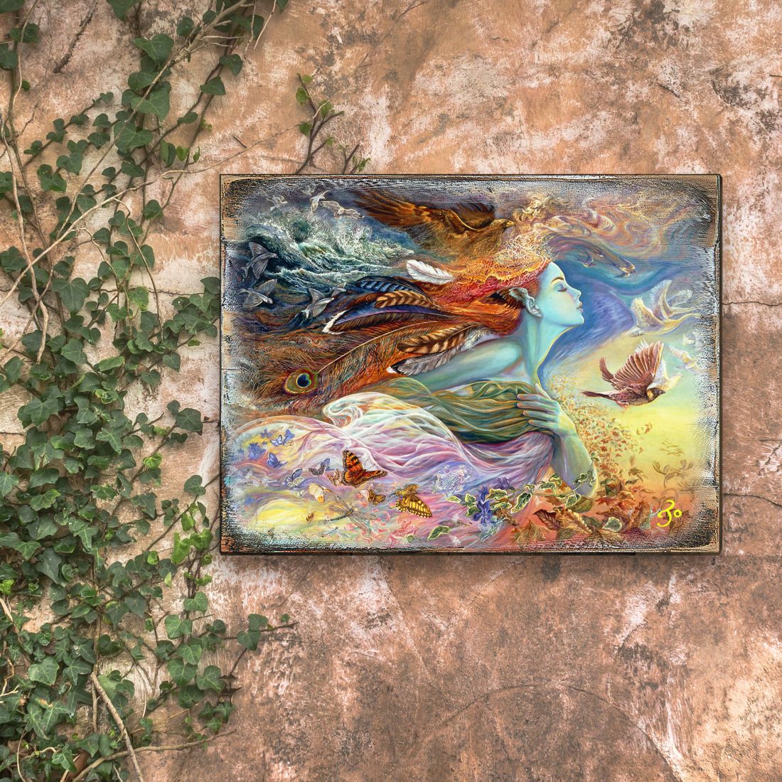Spirit of Flight Fantasy Wooden Wall Art by Josephine Wall - Fantasy Decor - 852144-JW