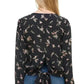 Long Sleeve Surplice Floral Top