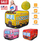 Kids Play Tent Foldable Pop Up School Bus Tent Portable Children Baby Play House W/ Carry Bag For Indoor Outdoor Use