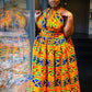 African Print Irregular Dress with Versatility