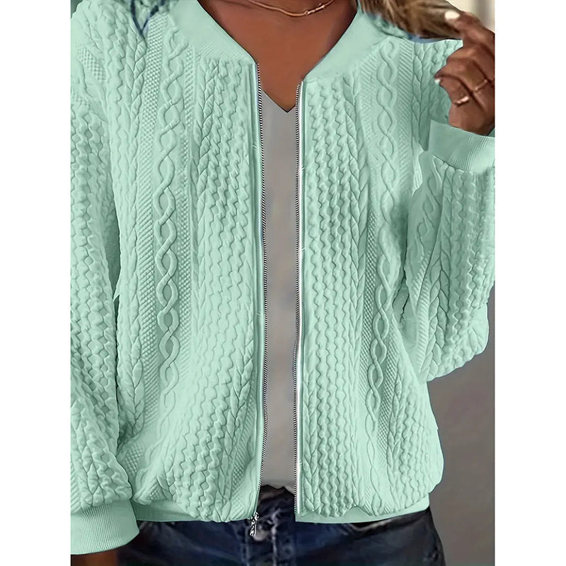 Bomber Jackets For Women Cute Jacquard Coats Lightweight Zip Up Jackets