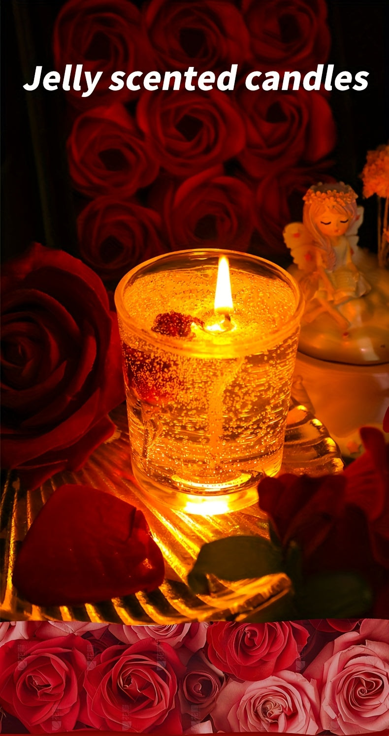 Rose Jelly Aromatherapy Soy Candle in Glass Jar