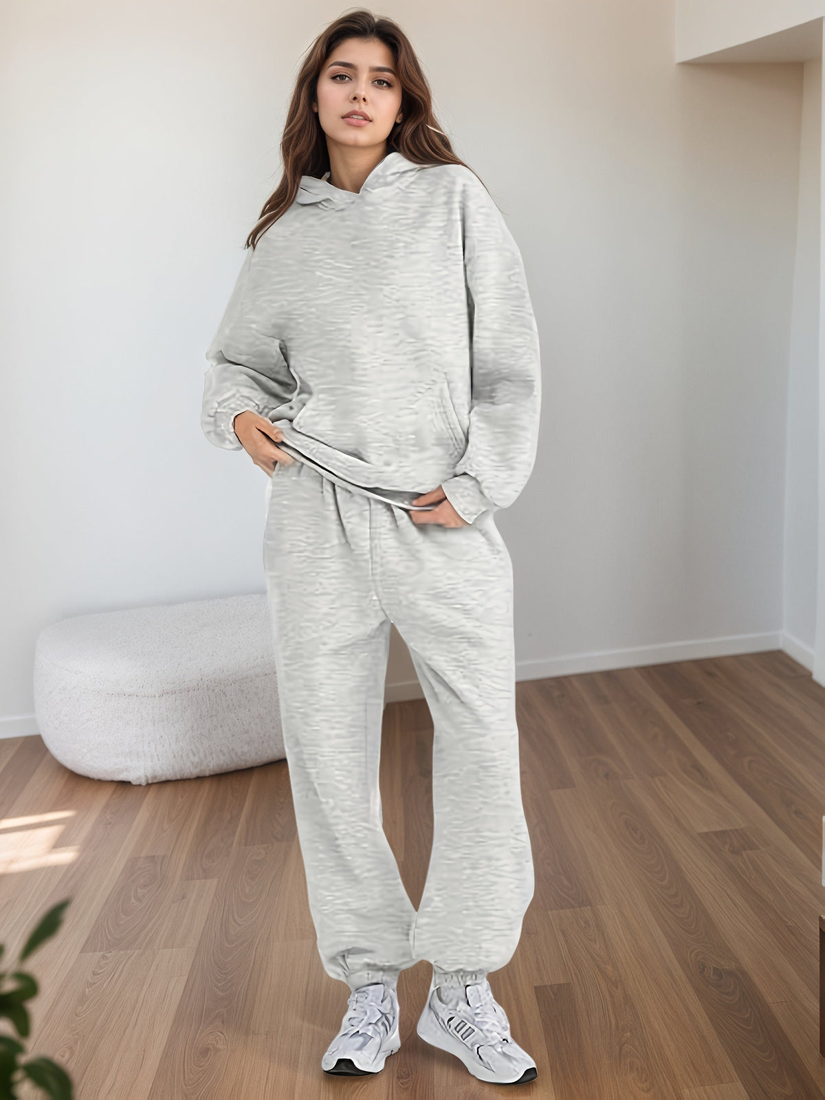 Women’s Plus Size Lounge Set – Oversized Hoodie & Baggy Sweatpants
