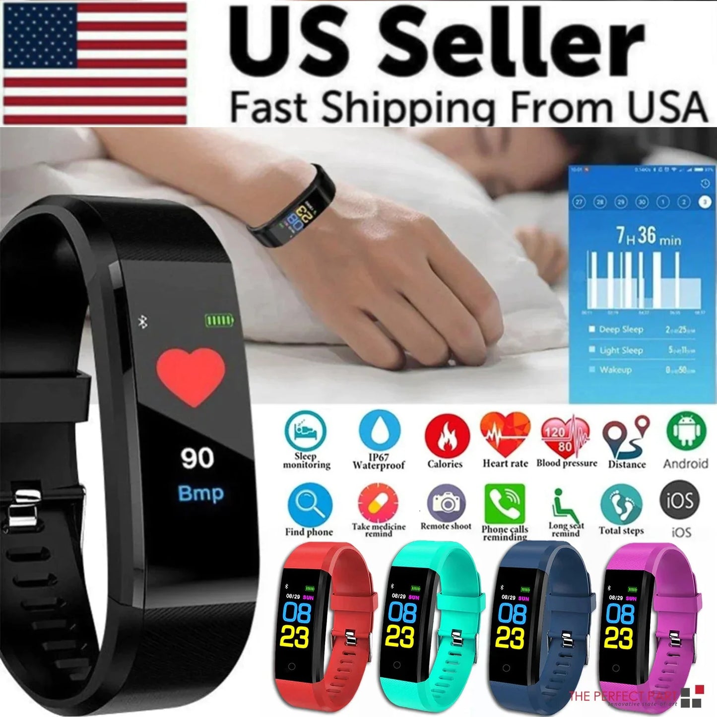 IP67 Waterproof Fitness & Health Smartwatch