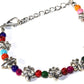 Fleur De Lis Multicolor Beaded Bracelet With Silver