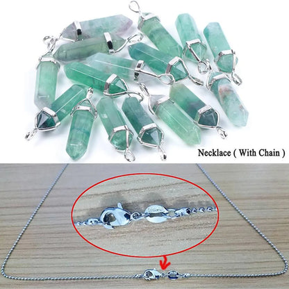 Colorful Fluorite Quartz Necklace