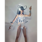 Futuristic Shiny Silver LED Luminous Chest Armor