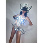 Futuristic Shiny Silver LED Luminous Chest Armor