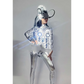 Futuristic Shiny Silver LED Luminous Chest Armor