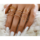 Geometric Patterned Rings Set