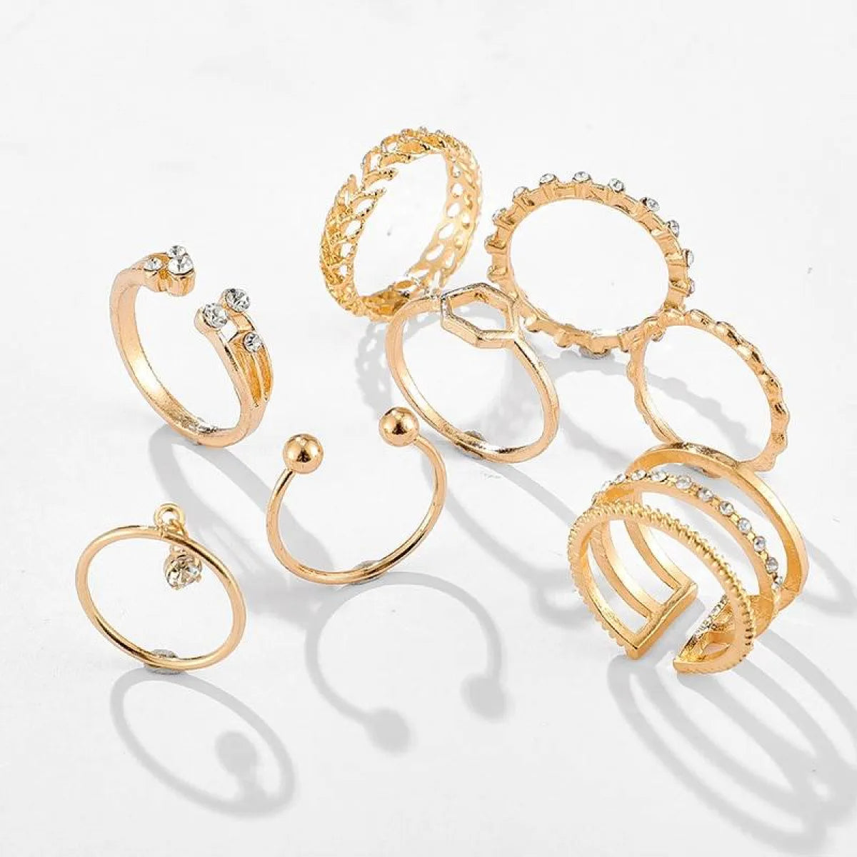 Geometric Patterned Rings Set