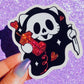 Ghost Kitty Horror Chibi Halloween Glitter Vinyl Sticker