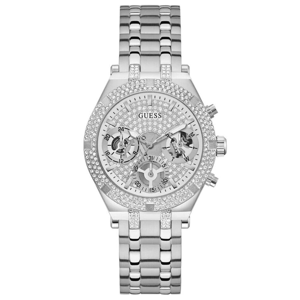 Guess Women's Silver Tone Multi-function Silver Dial Watch - GW0440L1