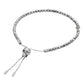 Hematite Skull Beaded Pull Chain Bracelet Silver Tone