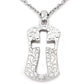 Hollow Cross Pendant Necklace Silver Filigree Design