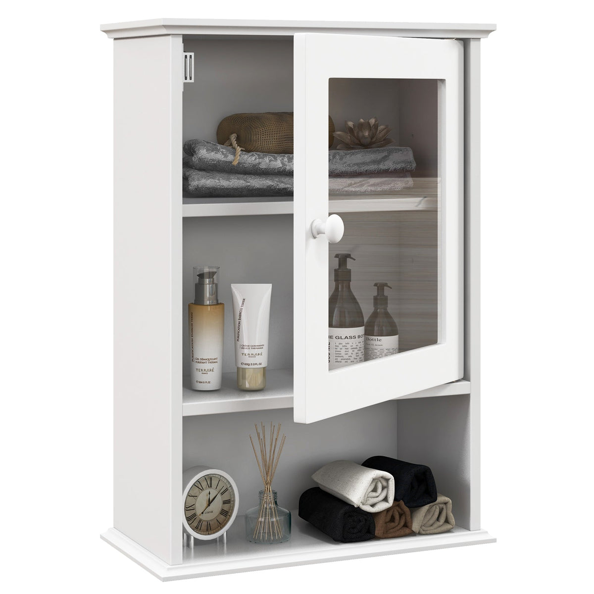 Bathroom Wall Mounted Adjustable Hanging Storage Medicine Cabinet