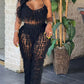 See Through Loose Pants Set