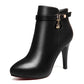 Versatile Waterproof High Heels with Pointed Toe Booties