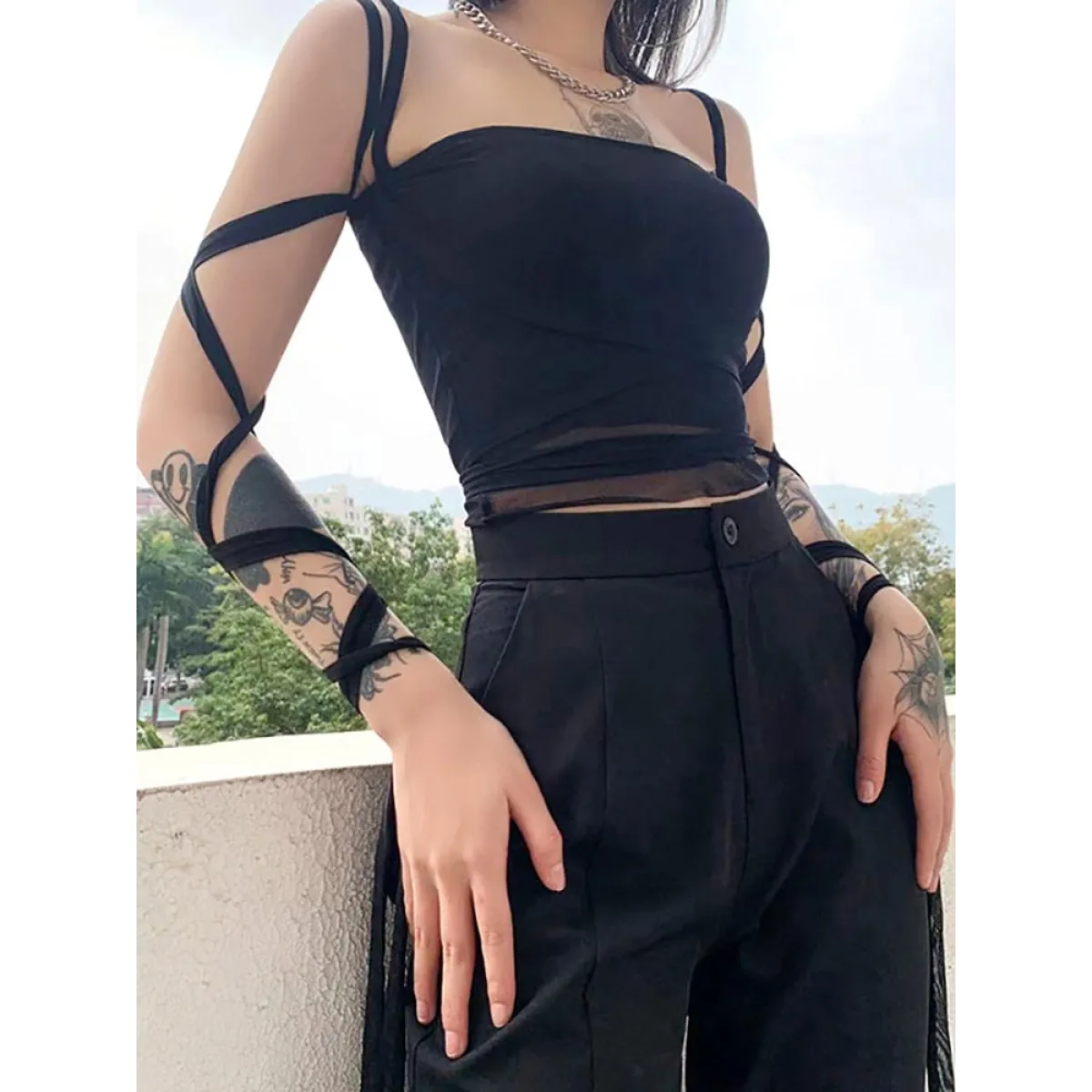 Dark Ice Punk Lace Camis