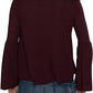 Eci Keyhole Bell-Sleeve Blouse, Size Medium