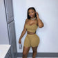 Sleeveless Crop Top & Short Set